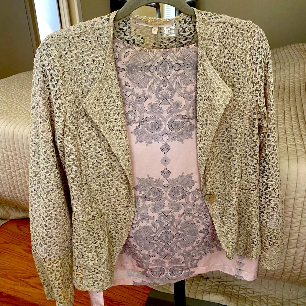 La Fée Maraboutée Beige Lace Jacket 🔥NWOT